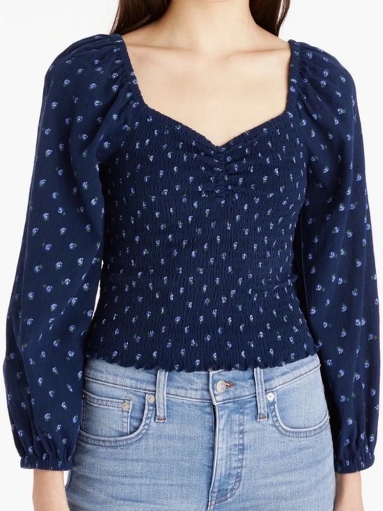 Madewell Tops - Madewell Smocked Floral Milkmaid Crop Top (M)